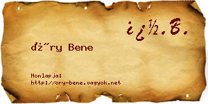 Őry Bene névjegykártya